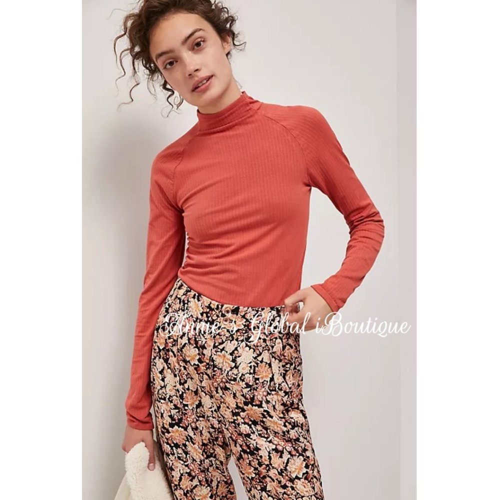 NWT ANTHROPOLOGIE Indra Seamless Mock Neck Top. Size L - Picture 5 of 16